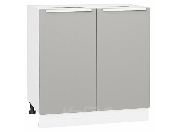 Шкаф нижний с 2-мя дверцами Фьюжн Silky Light Grey  Белый 816*800*480