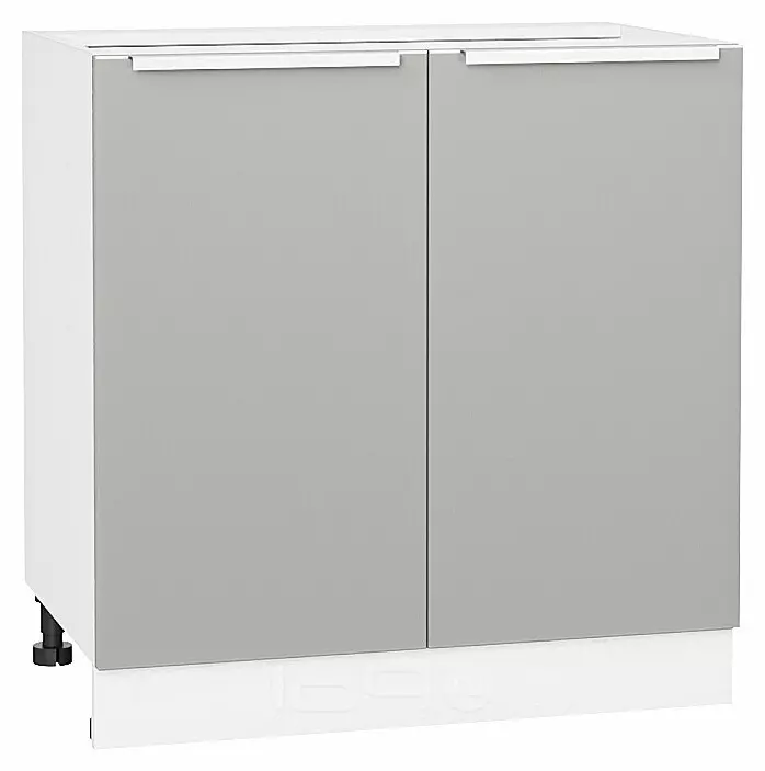 Шкаф нижний с 2-мя дверцами Фьюжн Silky Light Grey  Белый 816*800*480