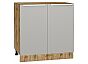 Шкаф нижний с 2-мя дверцами Фьюжн Silky Light Grey Дуб Вотан 816*800*480