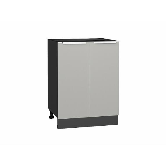 Шкаф нижний с 2-мя дверцами Фьюжн Silky Light Grey  Graphite 816*600*480
