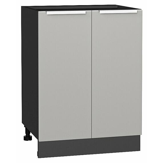 Шкаф нижний с 2-мя дверцами Фьюжн Silky Light Grey  Graphite 816*600*480