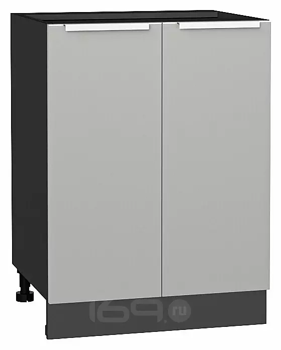 Шкаф нижний с 2-мя дверцами Фьюжн Silky Light Grey  Graphite 816*600*480