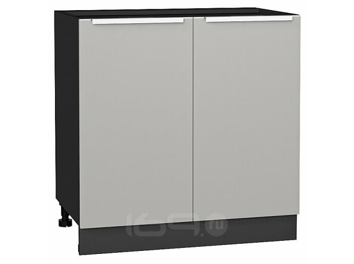 Шкаф нижний с 2-мя дверцами Фьюжн Silky Light Grey  Graphite 816*800*480