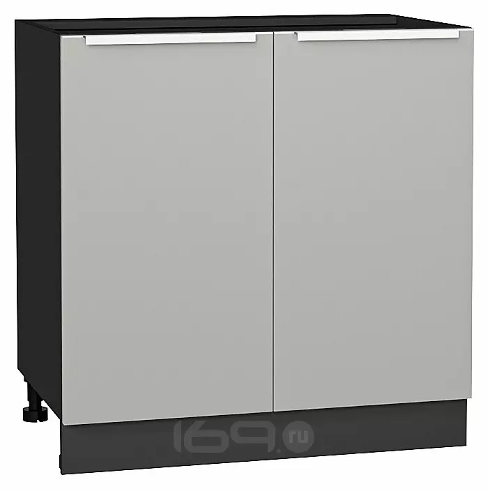 Шкаф нижний с 2-мя дверцами Фьюжн Silky Light Grey Graphite 816*800*480