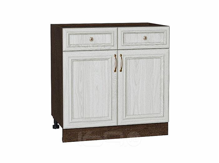 Шкаф нижний с 2-мя дверцами и 2-мя ящиками Шале White Dreamline Венге 816*800*480