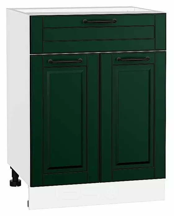 Шкаф нижний с 2-мя дверцами и ящиком Дублин Special Green/Белый 816*600*478
