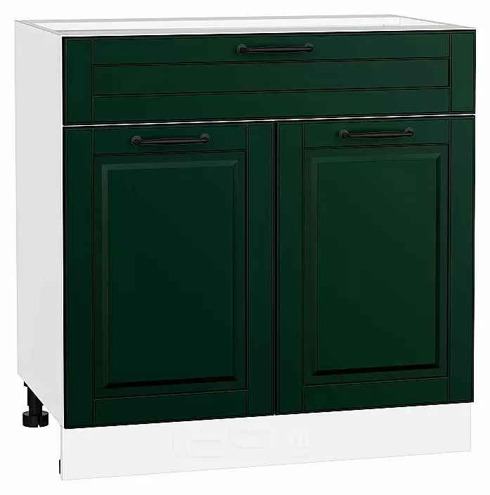 Шкаф нижний с 2-мя дверцами и ящиком Дублин Special Green/Белый 816*800*478