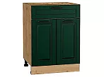 Шкаф нижний с 2-мя дверцами и ящиком Дублин Special Green/Дуб Вотан 816*600*478