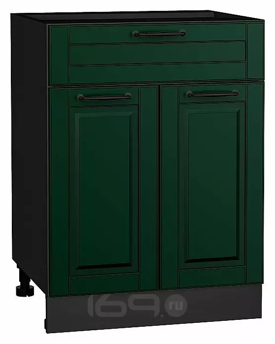 Шкаф нижний с 2-мя дверцами и ящиком Дублин Special Green/Graphite 816*600*478