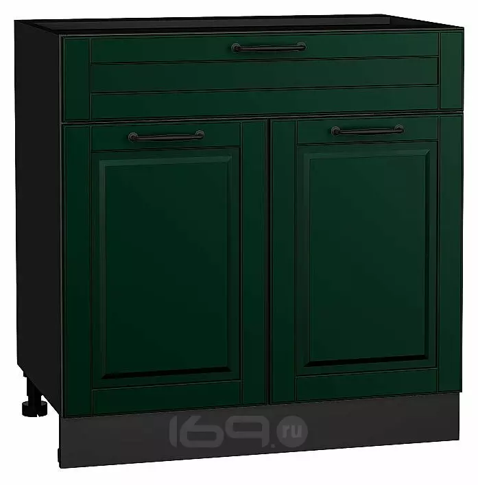 Шкаф нижний с 2-мя дверцами и ящиком Дублин Special Green/Graphite 816*800*478