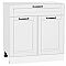 Шкаф нижний с 2-мя дверцами и ящиком Дублин Special White/Белый 816*800*478