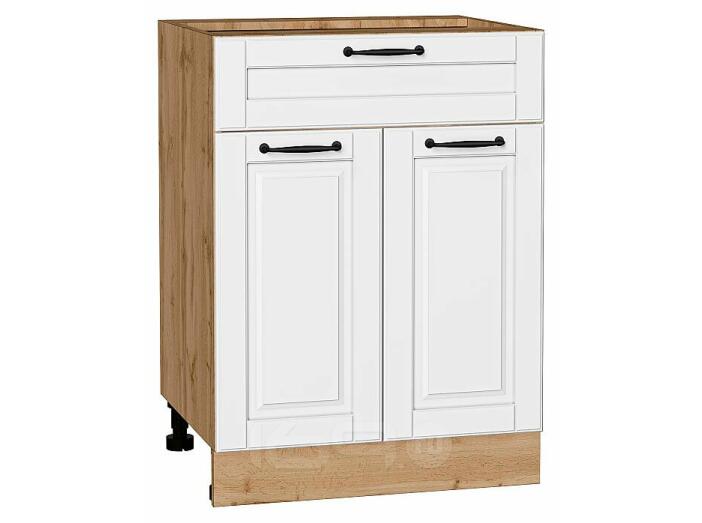 Шкаф нижний с 2-мя дверцами и ящиком Дублин Special White/Дуб Вотан 816*600*478