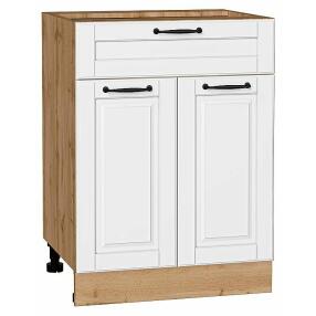 Шкаф нижний с 2-мя дверцами и ящиком Дублин Special White/Дуб Вотан 816*600*478