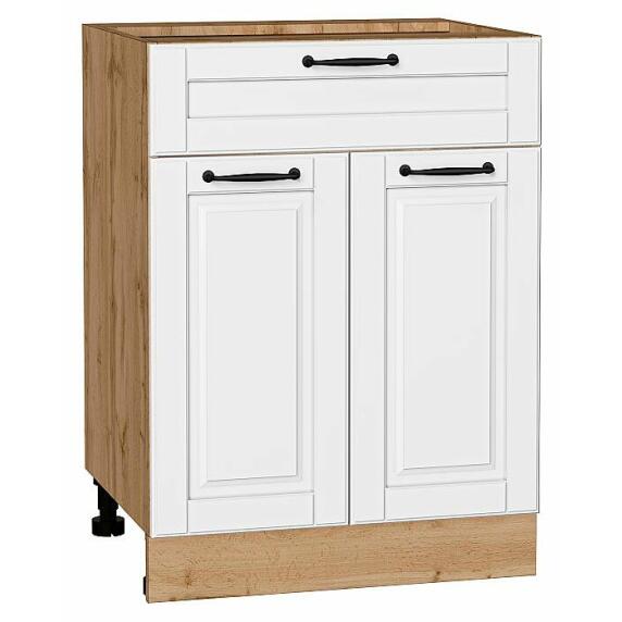 Шкаф нижний с 2-мя дверцами и ящиком Дублин Special White/Дуб Вотан 816*600*478