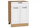 Шкаф нижний с 2-мя дверцами и ящиком Дублин Special White/Дуб Вотан 816*600*478