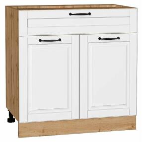 Шкаф нижний с 2-мя дверцами и ящиком Дублин Special White/Дуб Вотан 816*800*478