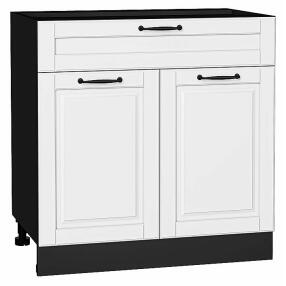 Шкаф нижний с 2-мя дверцами и ящиком Дублин Special White/Graphite 816*800*478