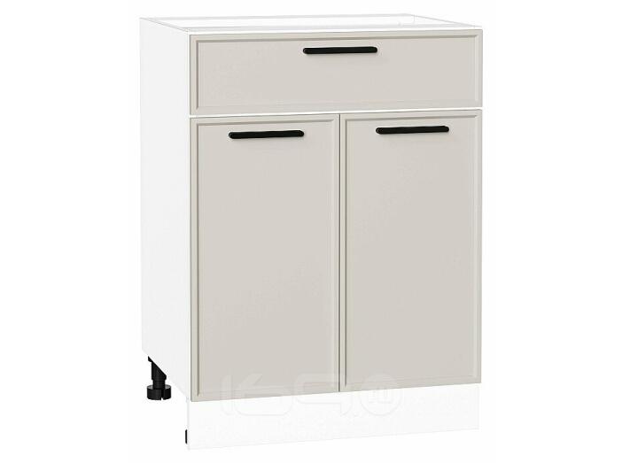 Шкаф нижний с 2-мя дверцами и ящиком Фрейм Cream Silk Белый 816*600*484