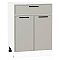 Шкаф нижний с 2-мя дверцами и ящиком Фрейм Grey Silk Белый 816*600*484 Шкаф нижний с 2-мя дверцами и ящиком Фрейм Grey Silk Белый 816*600*484