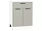 Шкаф нижний с 2-мя дверцами и ящиком Фрейм Grey Silk Белый 816*600*484