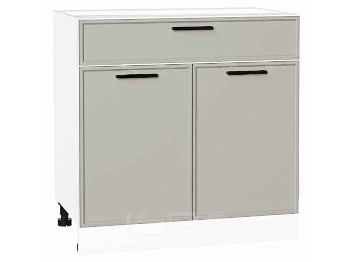 Шкаф нижний с 2-мя дверцами и ящиком Фрейм Grey Silk Белый 816*800*484