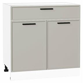 Шкаф нижний с 2-мя дверцами и ящиком Фрейм Grey Silk Белый 816*800*484