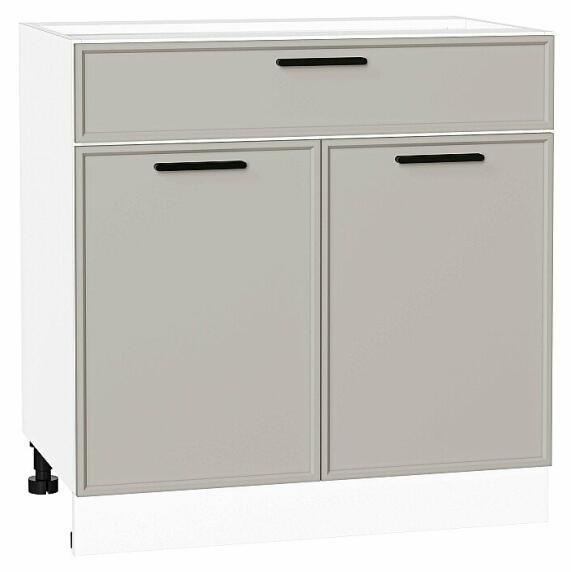 Шкаф нижний с 2-мя дверцами и ящиком Фрейм Grey Silk Белый 816*800*484