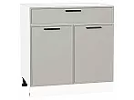 Шкаф нижний с 2-мя дверцами и ящиком Фрейм Grey Silk Белый 816*800*484