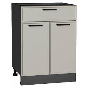 Шкаф нижний с 2-мя дверцами и ящиком Фрейм Grey Silk Graphite 816*600*484
