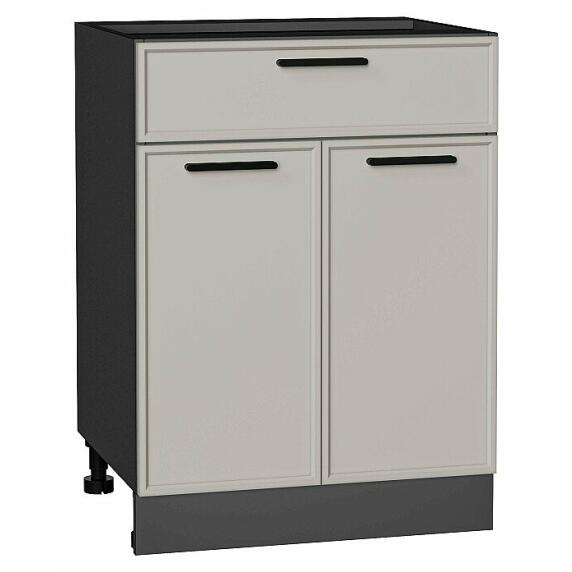 Шкаф нижний с 2-мя дверцами и ящиком Фрейм Grey Silk Graphite 816*600*484