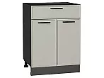 Шкаф нижний с 2-мя дверцами и ящиком Фрейм Grey Silk Graphite 816*600*484