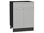 Шкаф нижний с 2-мя дверцами и ящиком Фьюжн Silky Light Grey Graphite 816*600*480