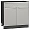 Шкаф нижний с 2-мя дверцами и ящиком Фьюжн Silky Light Grey  Graphite 816*800*480 Шкаф нижний с 2-мя дверцами и ящиком Фьюжн Silky Light Grey  Graphite 816*800*480