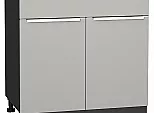 Шкаф нижний с 2-мя дверцами и ящиком Фьюжн Silky Light Grey Graphite 816*800*480