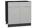 Шкаф нижний с 2-мя дверцами и ящиком Фьюжн Silky Light Grey Graphite 816*800*480