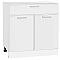 Шкаф нижний с 2-мя дверцами и ящиком Квадро Белый/Белый 816*800*481 Шкаф нижний с 2-мя дверцами и ящиком Квадро Белый/Белый 816*800*481