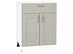 Шкаф нижний с 2-мя дверцами и ящиком Лофт Grey Silk/Белый 816*600*480