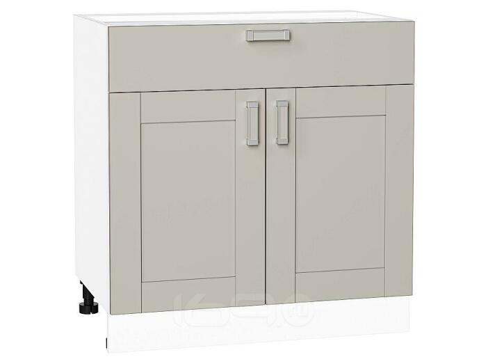 Шкаф нижний с 2-мя дверцами и ящиком Лофт Grey Silk/Белый 816*800*480