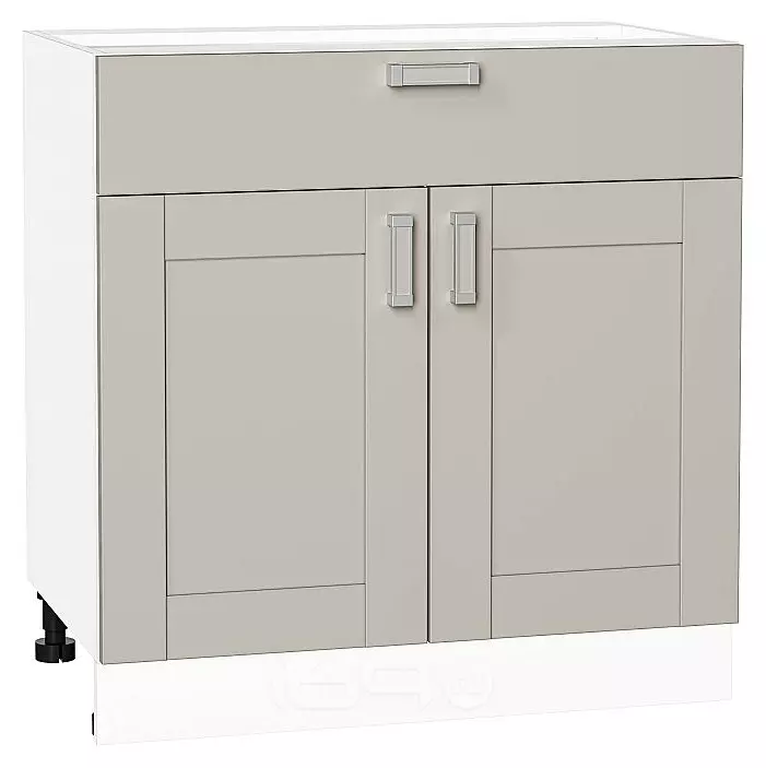 Шкаф нижний с 2-мя дверцами и ящиком Лофт Grey Silk/Белый 816*800*480