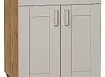 Шкаф нижний с 2-мя дверцами и ящиком Лофт Grey Silk/Дуб Вотан 816*600*480