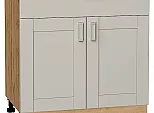 Шкаф нижний с 2-мя дверцами и ящиком Лофт Grey Silk/Дуб Вотан 816*800*480