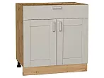Шкаф нижний с 2-мя дверцами и ящиком Лофт Grey Silk/Дуб Вотан 816*800*480