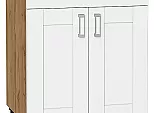 Шкаф нижний с 2-мя дверцами и ящиком Лофт White Silk/Дуб Вотан 816*600*480