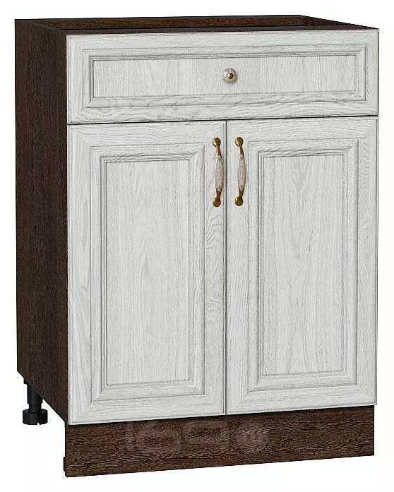 Шкаф нижний с 2-мя дверцами и ящиком Шале White Dreamline Венге 816*600*480