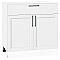 Шкаф нижний с 2-мя дверцами и ящиком Сканди White Silkwood/Белый 816*800*480