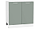 Шкаф нижний с 2-мя дверцами Квадро Аквамарин/Белый 816*800*481