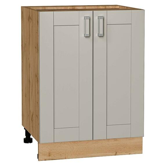 Шкаф нижний с 2-мя дверцами Лофт Grey Silk/Дуб Вотан 816*600*480