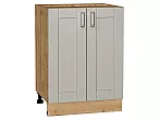 Шкаф нижний с 2-мя дверцами Лофт Grey Silk/Дуб Вотан 816*600*480