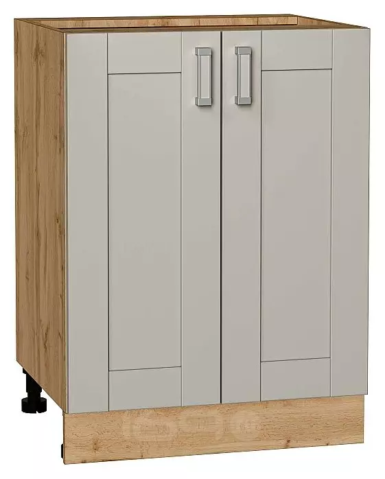 Шкаф нижний с 2-мя дверцами Лофт Grey Silk/Дуб Вотан 816*600*480