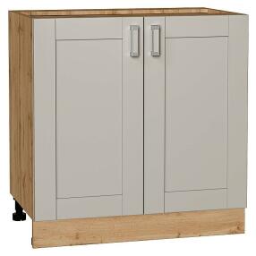 Шкаф нижний с 2-мя дверцами Лофт Grey Silk/Дуб Вотан 816*800*480